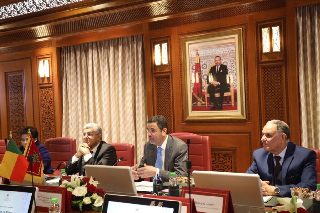 تعزيز التعاون في المجال القضائي محور محادثات بين عبد النباوي ورئيس المجلس الأعلى بجمهورية البنين