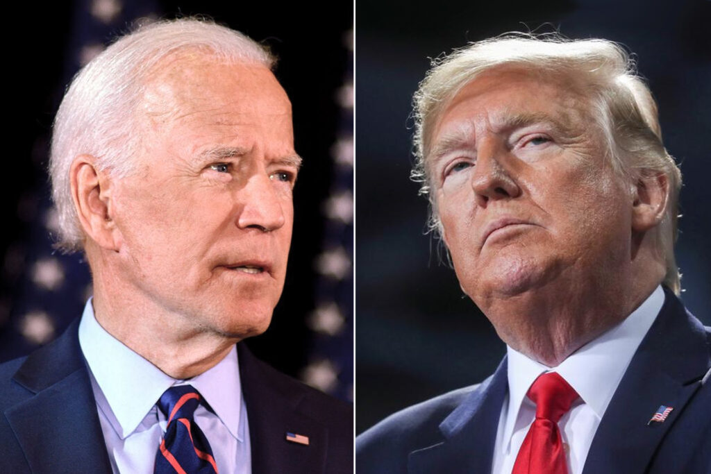 رغم الإدانات والاتهامات.. ترمب وبايدن يتعادلان في أحدث استطلاع للرأي