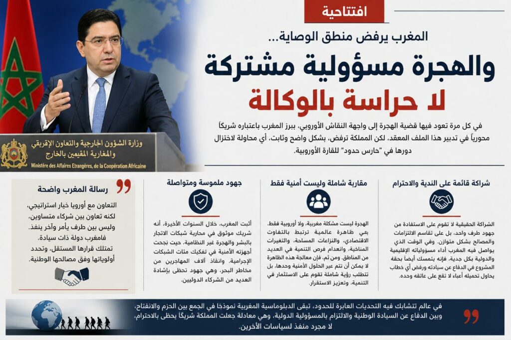 افتتاحية | المغرب يرفض منطق الوصاية… والهجرة مسؤولية مشتركة لا حراسة بالوكالة
