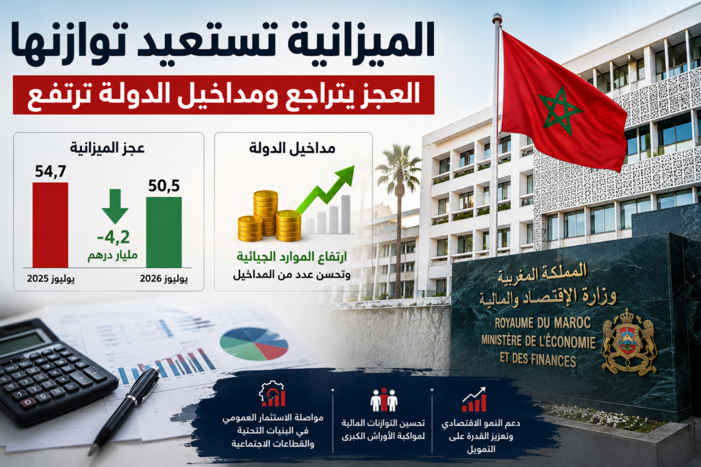 الميزانية تستعيد توازنها.. العجز يتراجع ومداخيل الدولة ترتفع
