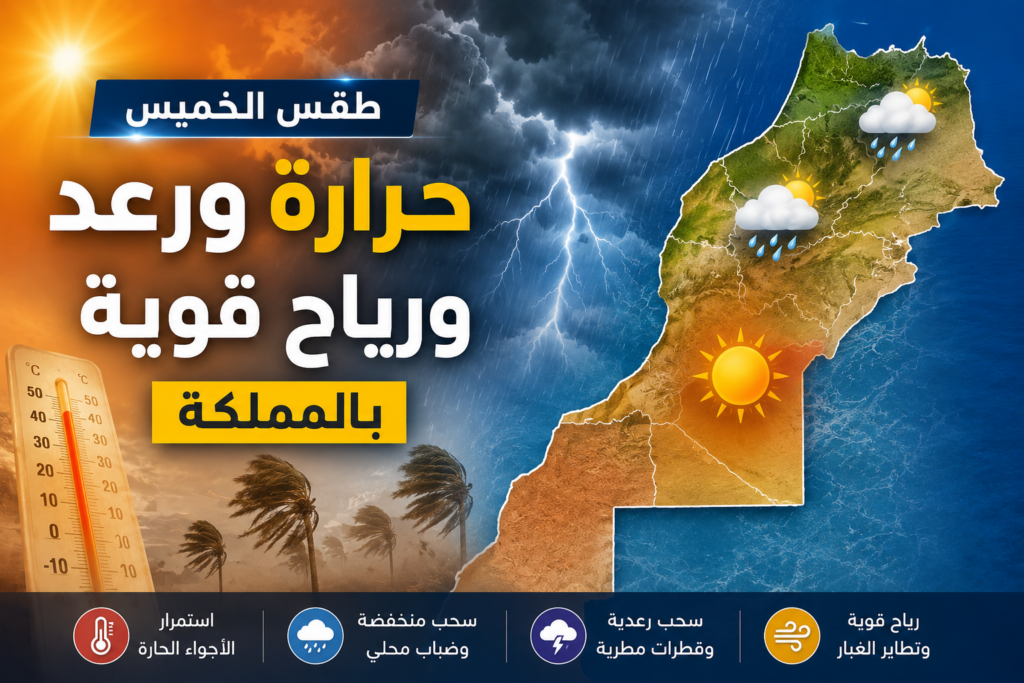 طقس الخميس.. حرارة ورعد ورياح قوية بالمملكة