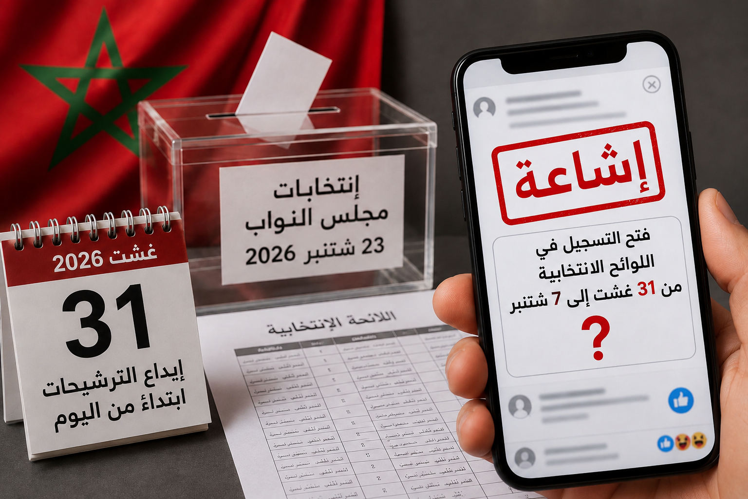 إشاعة تربك الناخبين.. 31 غشت للترشيحات لا للتسجيل