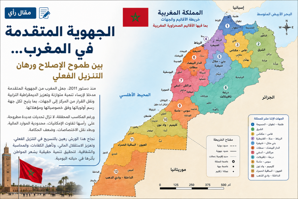 الجهوية المتقدمة في المغرب… بين طموح الإصلاح ورهان التنزيل الفعلي