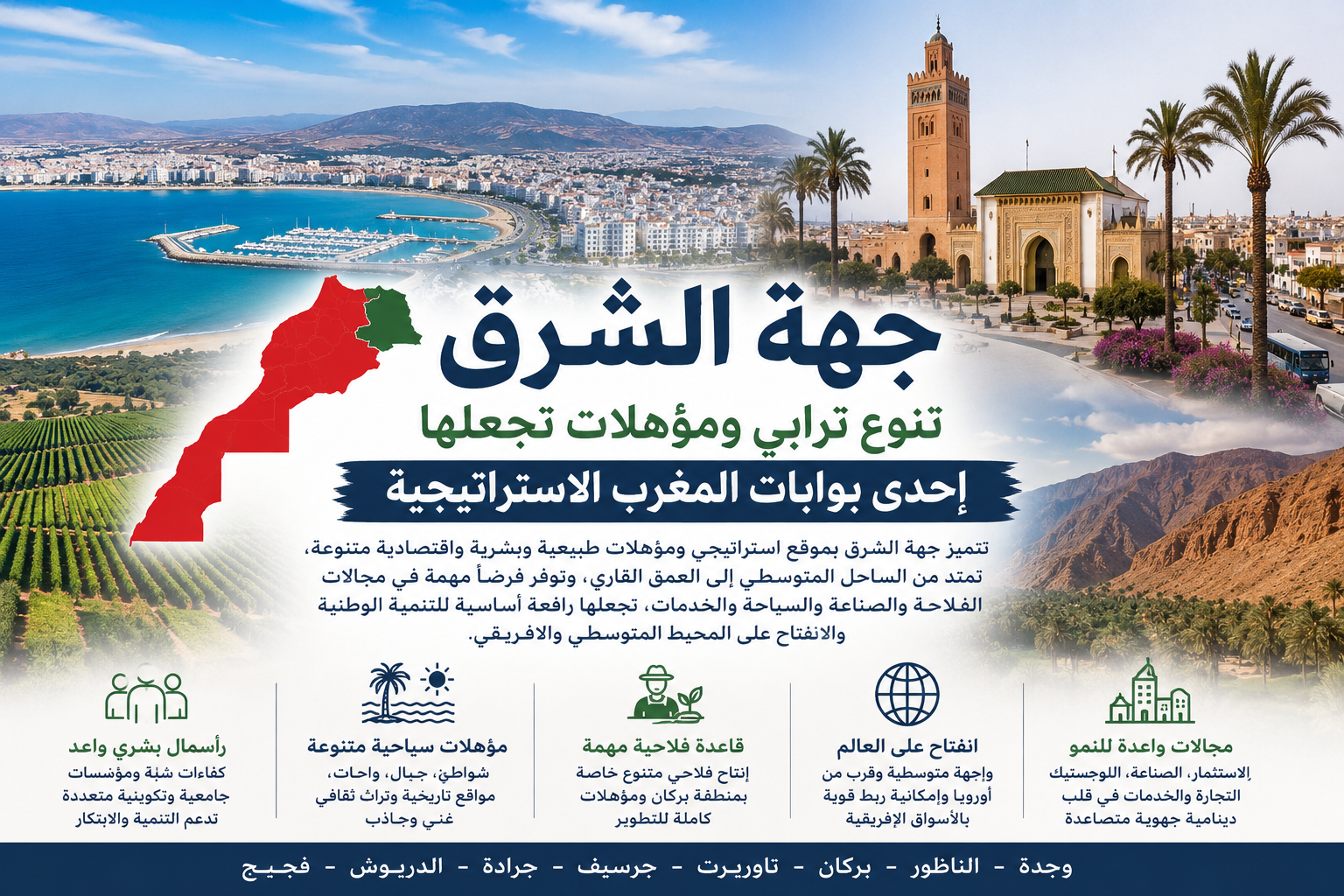 جهة الشرق.. تنوع ترابي ومؤهلات تجعلها إحدى بوابات المغرب