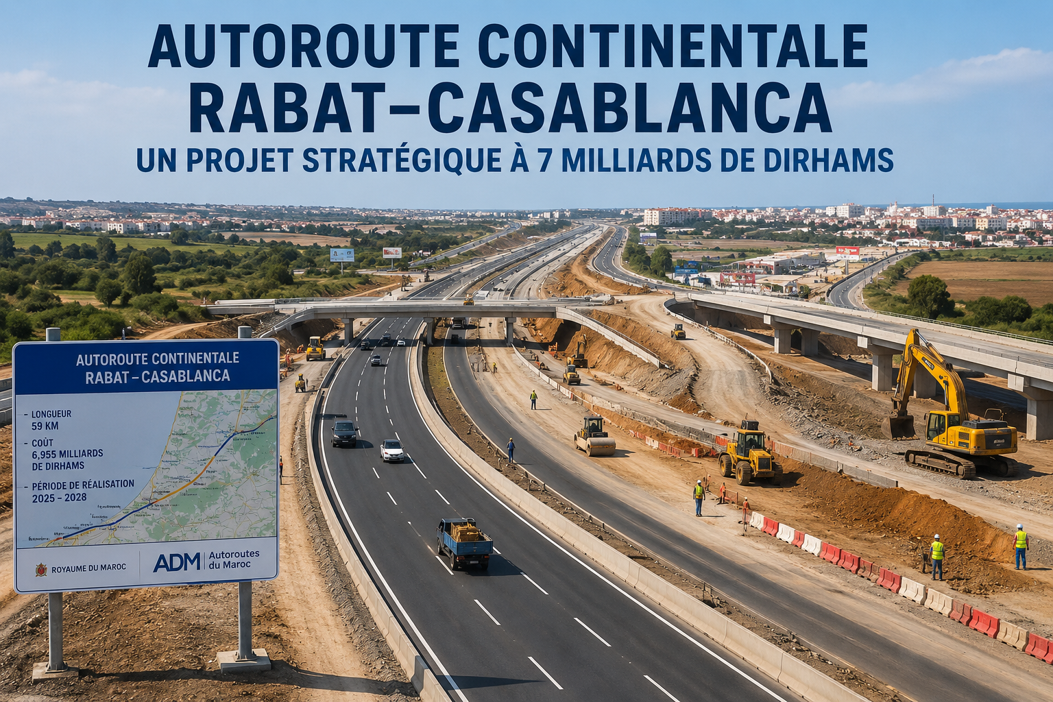 الطريق السيار القاري الرباط–الدار البيضاء.. مشروع استراتيجي بقيمة تناهز 7 مليارات درهم لتعزيز البنية التحتية الوطنية