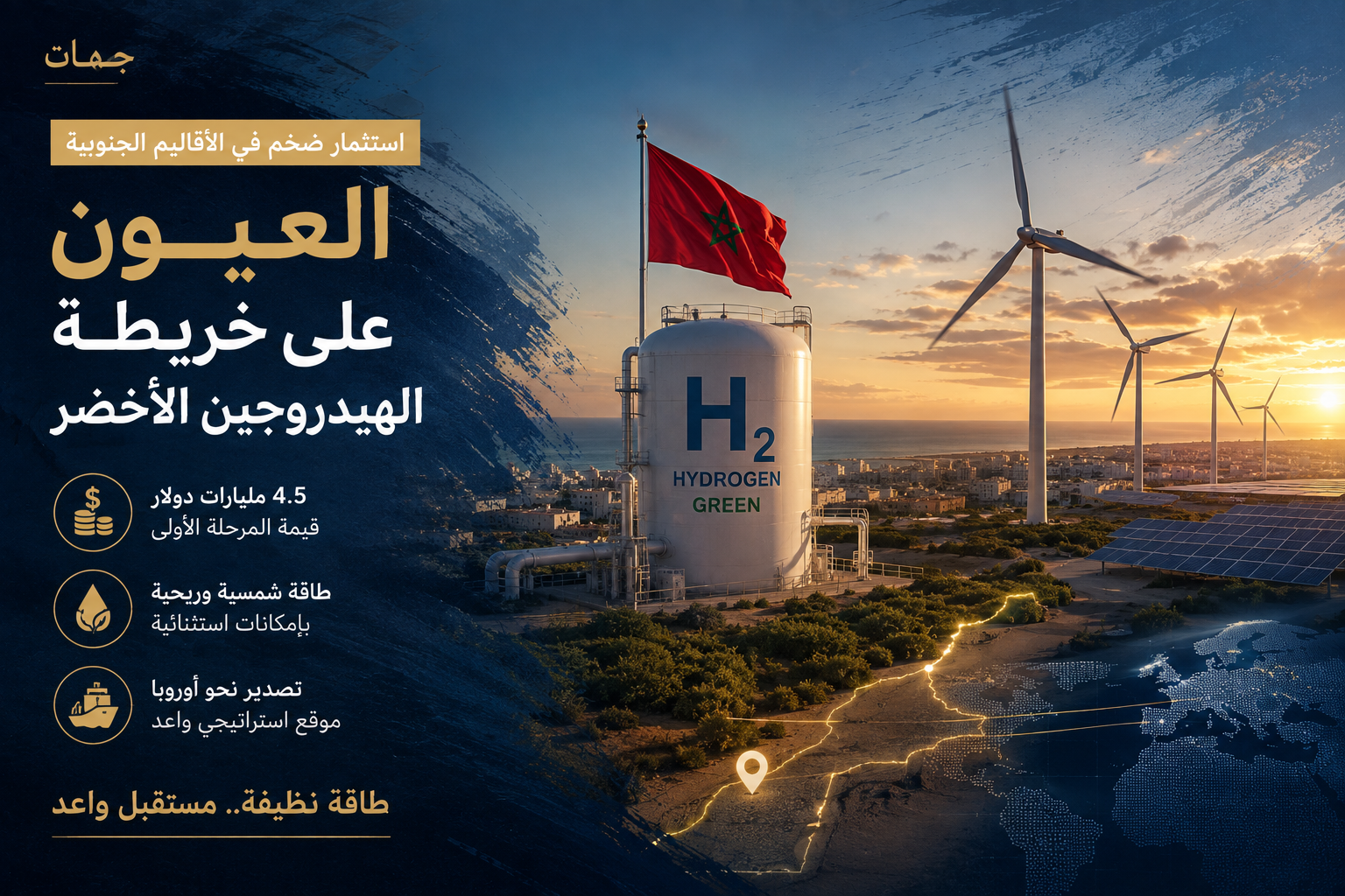 العيون تراهن على الهيدروجين الأخضر