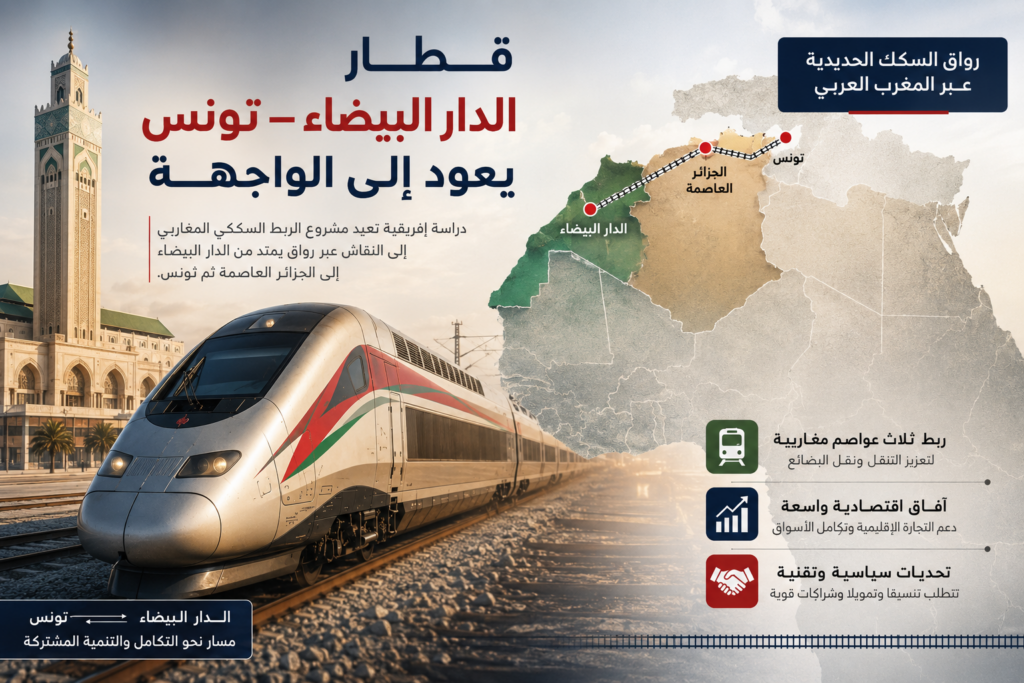 قطار الدار البيضاء–تونس يعود إلى الواجهة