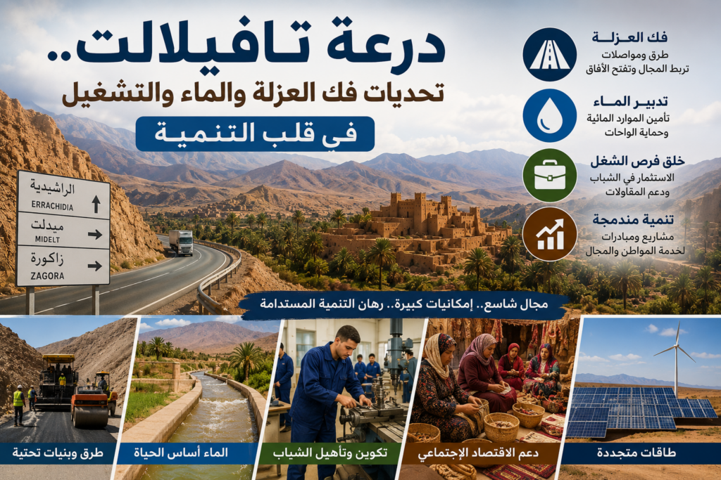 درعة تافيلالت.. تحديات فك العزلة والماء والتشغيل في قلب التنمية