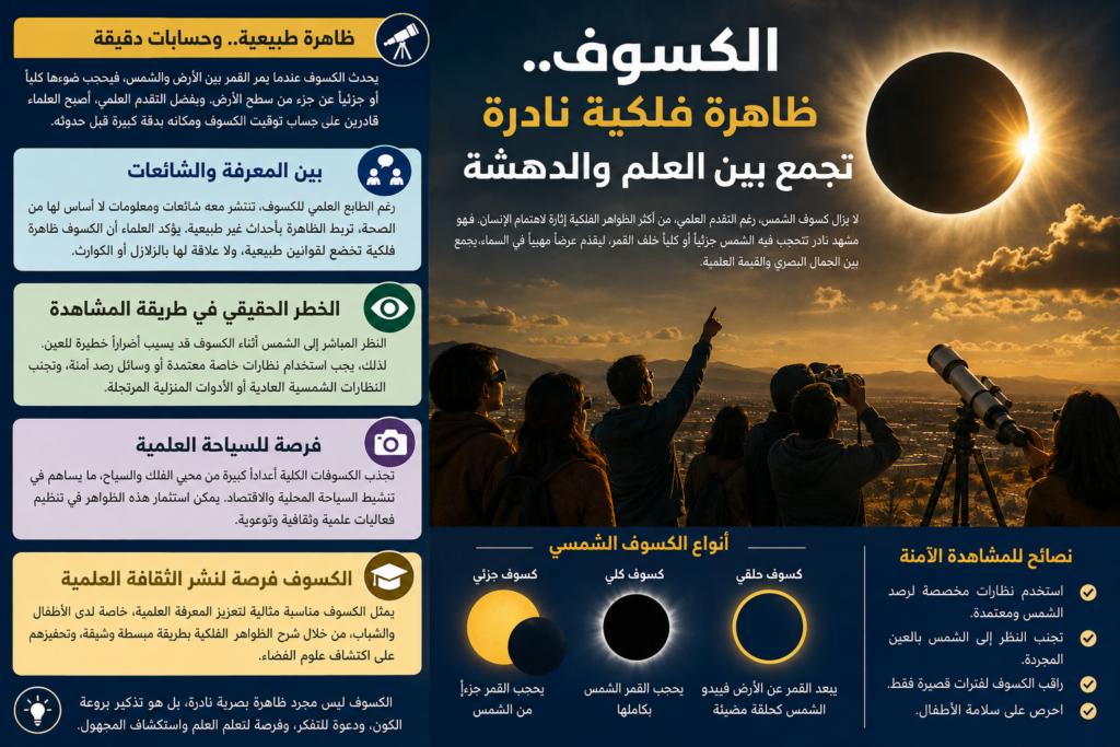 الكسوف.. حين يتحول مشهد فلكي نادر إلى اختبار للوعي العلمي