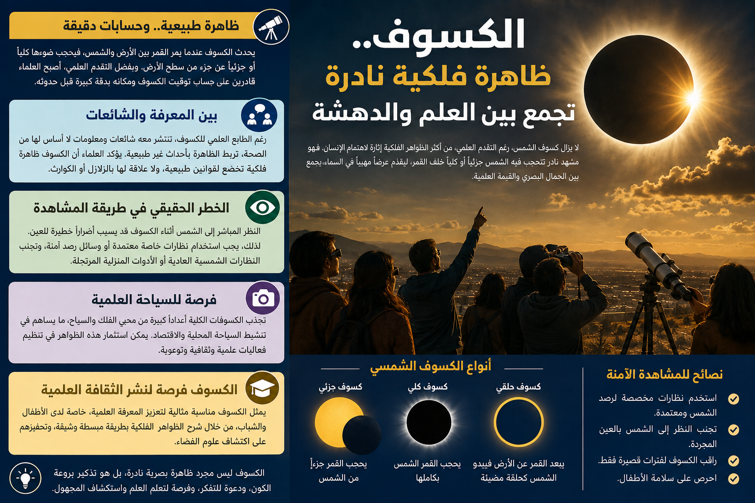 الكسوف.. حين يتحول مشهد فلكي نادر إلى اختبار للوعي العلمي