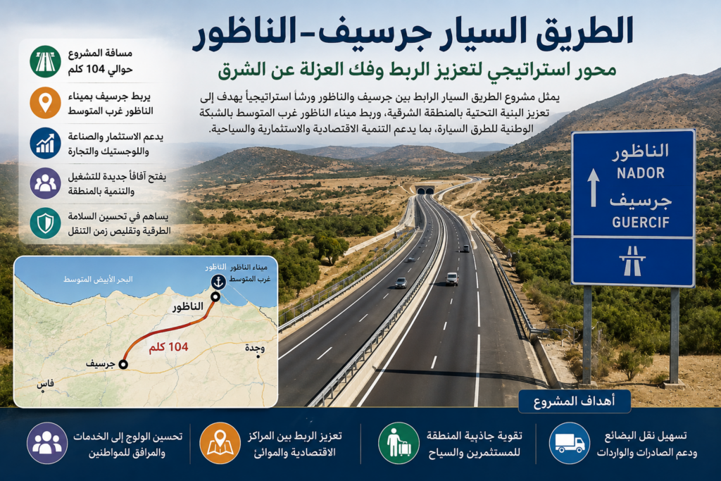 الطريق السيار جرسيف–الناظور.. مشروع استراتيجي لتعزيز الربط وفك العزلة عن الشرق