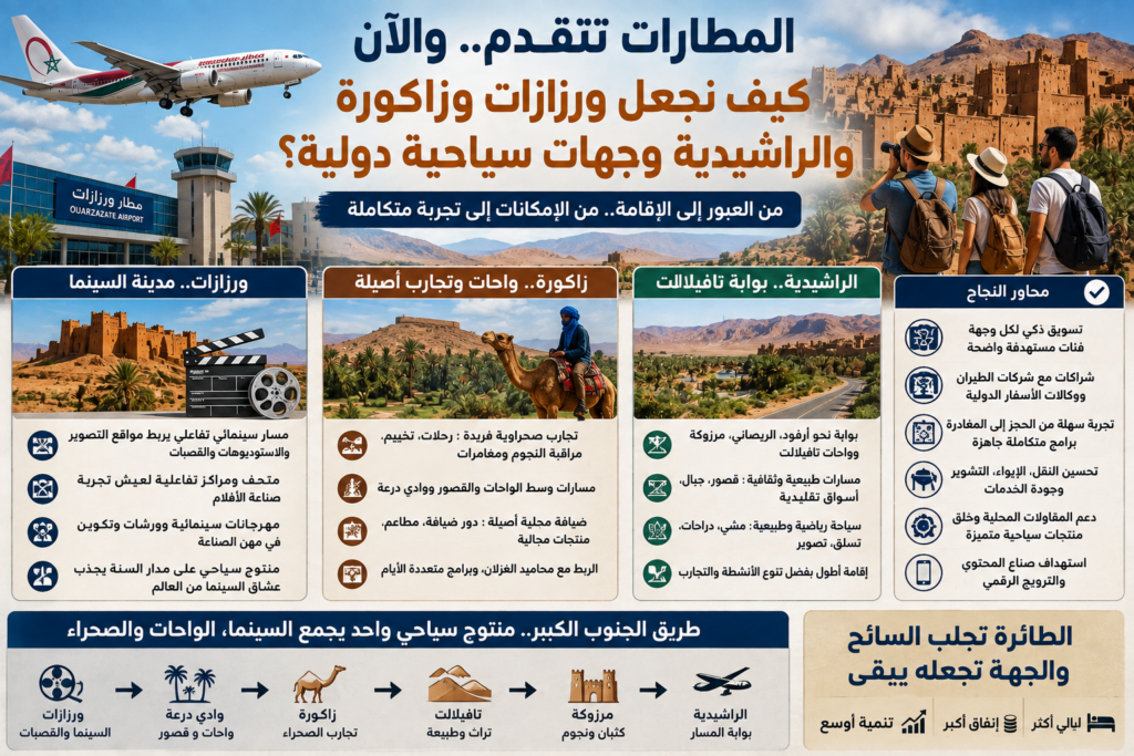 من العبور إلى الإقامة.. كيف تتحول ورزازات وزاكورة والرشيدية إلى وجهات سياحية دولية؟
