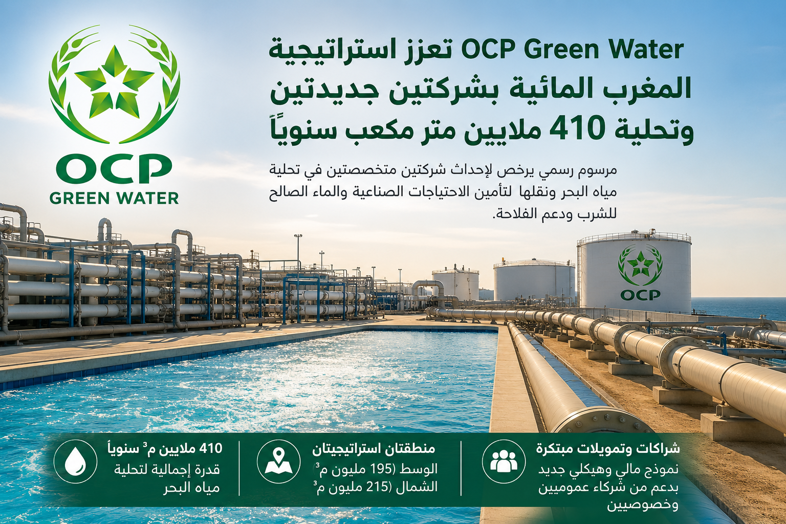 OCP Green Water تعزز استراتيجية المغرب المائية