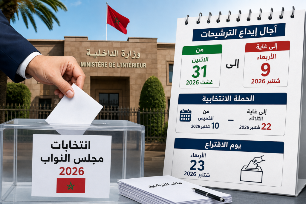 الداخلية تحسم آجال الترشيح لتشريعيات 2026