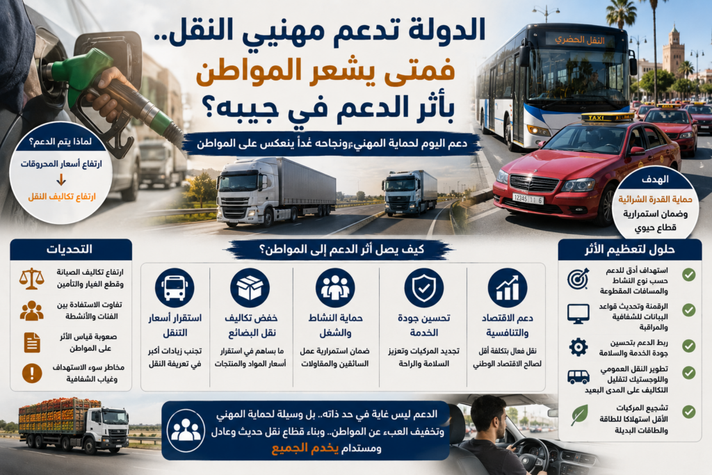الدولة تدعم مهنيي النقل.. فمتى يشعر المواطن بأثر الدعم في جيبه؟