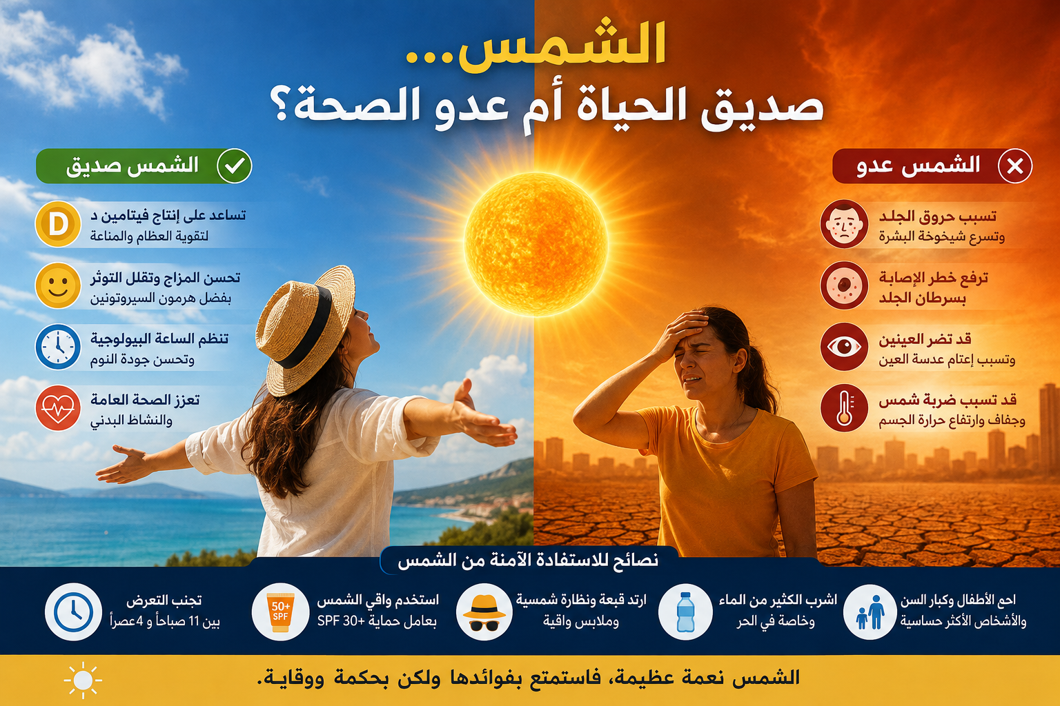 الشمس… صديق الحياة أم عدو الصحة؟