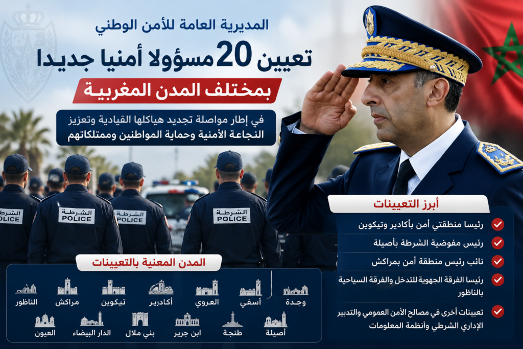 المديرية العامة للأمن الوطني تواصل تجديد هياكلها القيادية