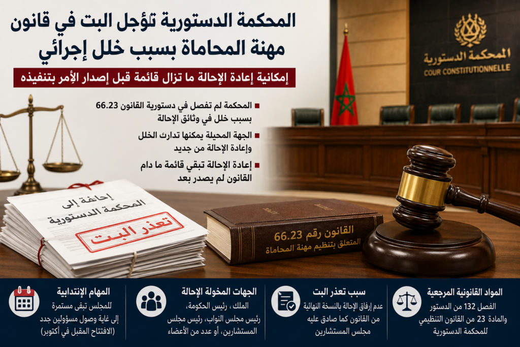 المحكمة الدستورية تؤجل البت في قانون مهنة المحاماة