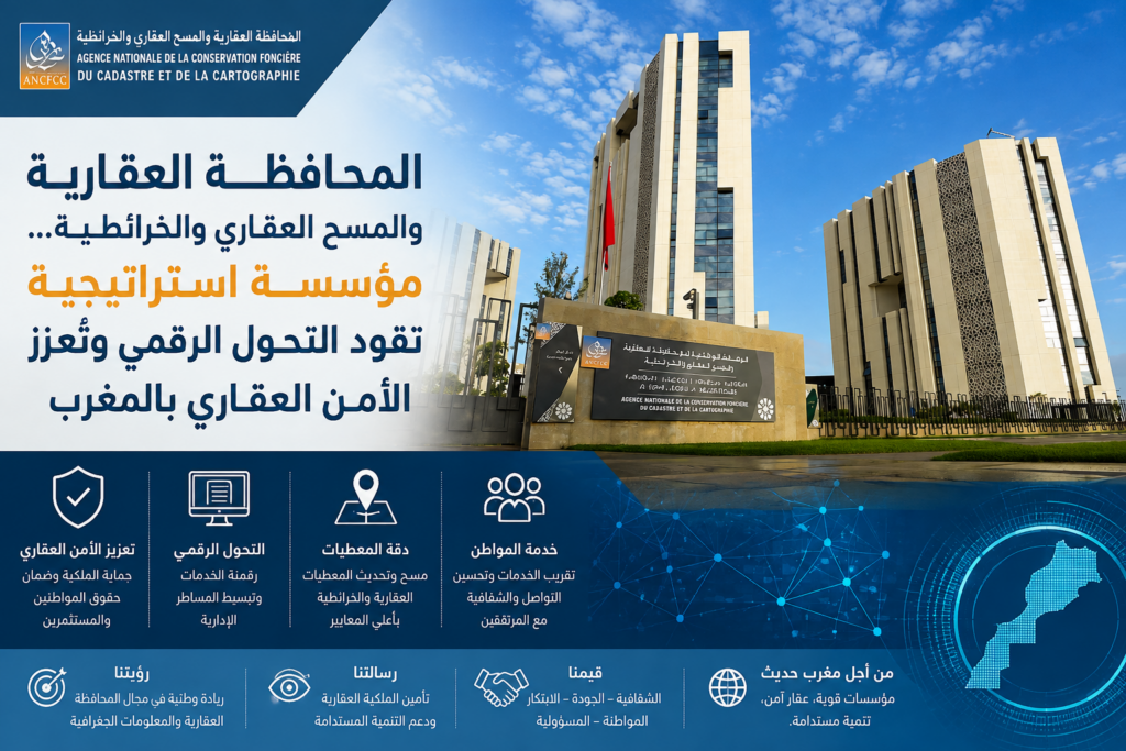 المحافظة العقارية والمسح العقاري والخرائطية… مؤسسة استراتيجية تقود التحول الرقمي وتعزز الأمن العقاري بالمغرب