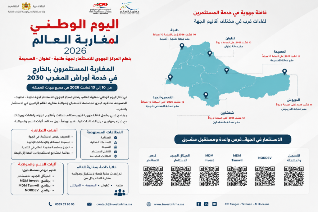 المركز الجهوي للاستثمار بطنجة-تطوان-الحسيمة يطلق أسبوع الاستثمار لفائدة مغاربة العالم