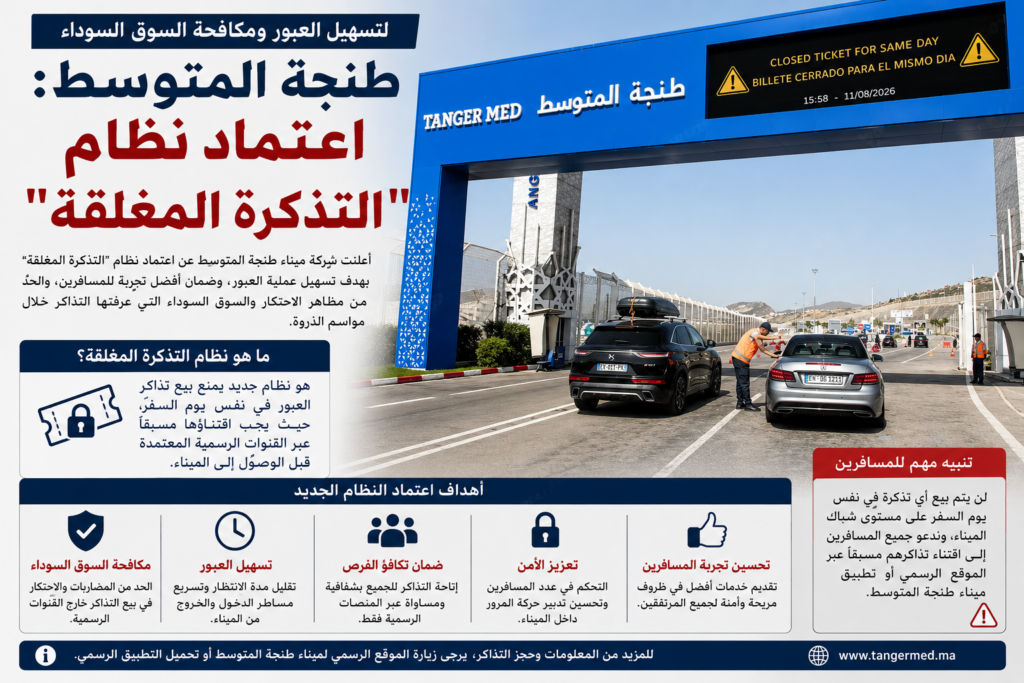 طنجة المتوسط: اعتماد نظام “التذكرة المغلقة”