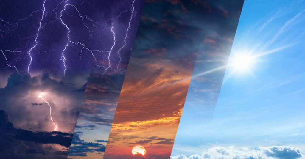 طقس  الثلاثاء .. حرارة مرتفعة وزخات رعدية ورياح قوية في عدد من المناطق